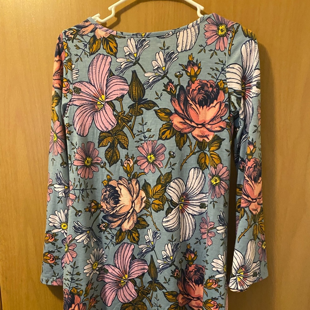 Floral blue casual dress